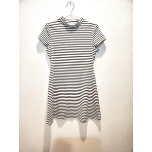 Free People FP Beach Striped Mini Dress‎ Medium Short Sleeve Stretch Knit